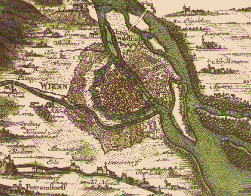 from a map of Vienna and suburbs by Math�us Seutter 1730/40